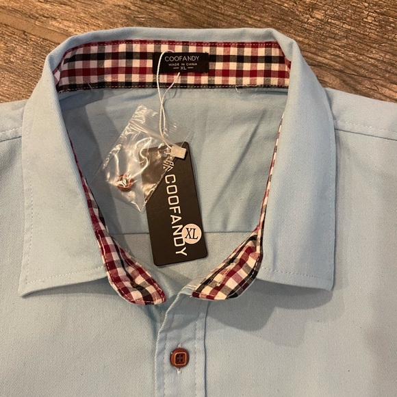 NWT Coofandy Men’s Casual Short Sleeved Button Down Dress Shirt XL - Picture 6 of 6